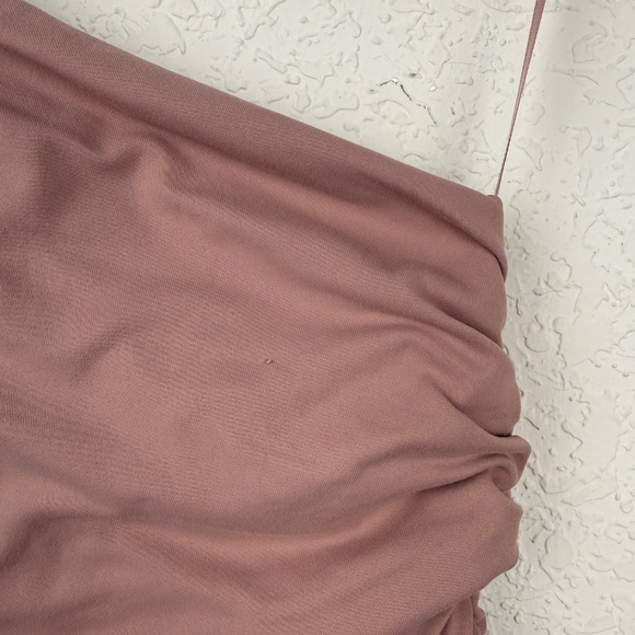 Susana Monaco Womens Blush Pink One Shoulder Cut Out Midi Ruched Dress Small - Picture 8 of 14